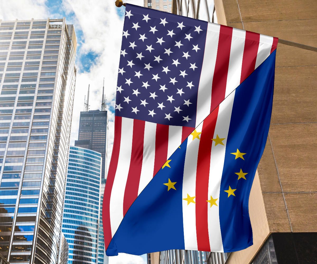 US Flag with Cape Verde Flag RLT7 - Wonder Print Shop