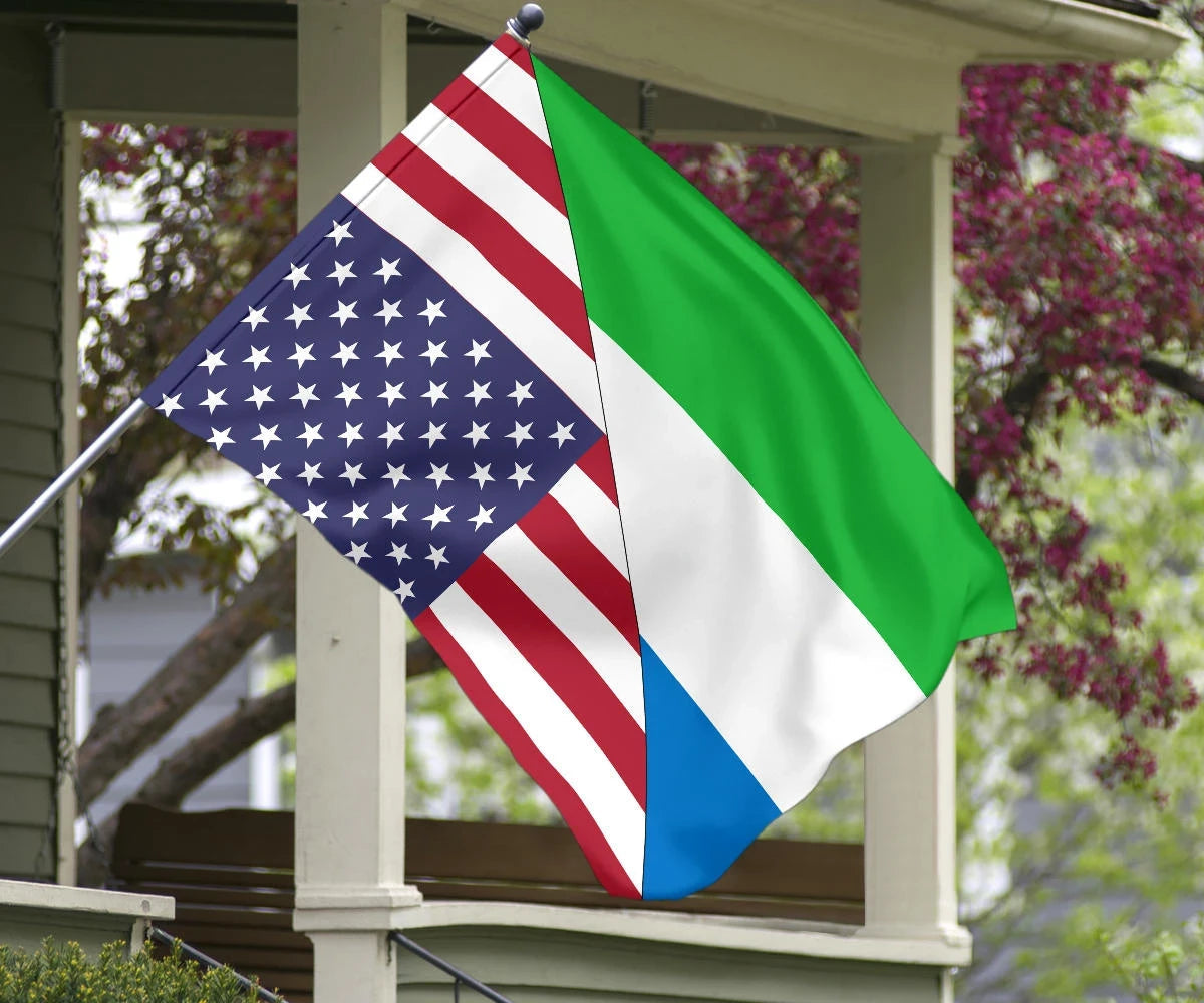 US Flag with Sierra Leone Flag RLT7 - Wonder Print Shop