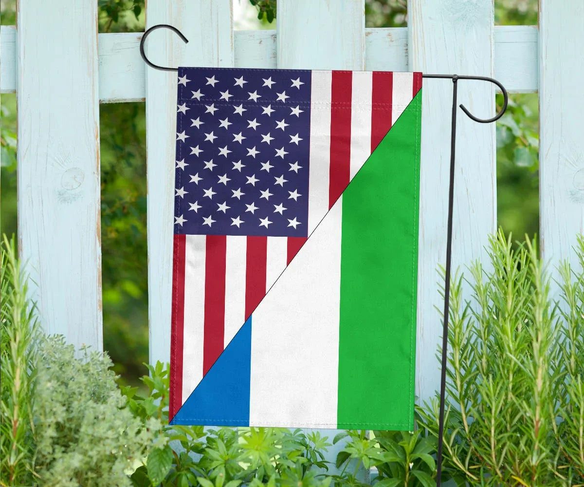 US Flag with Sierra Leone Flag RLT7 - Wonder Print Shop