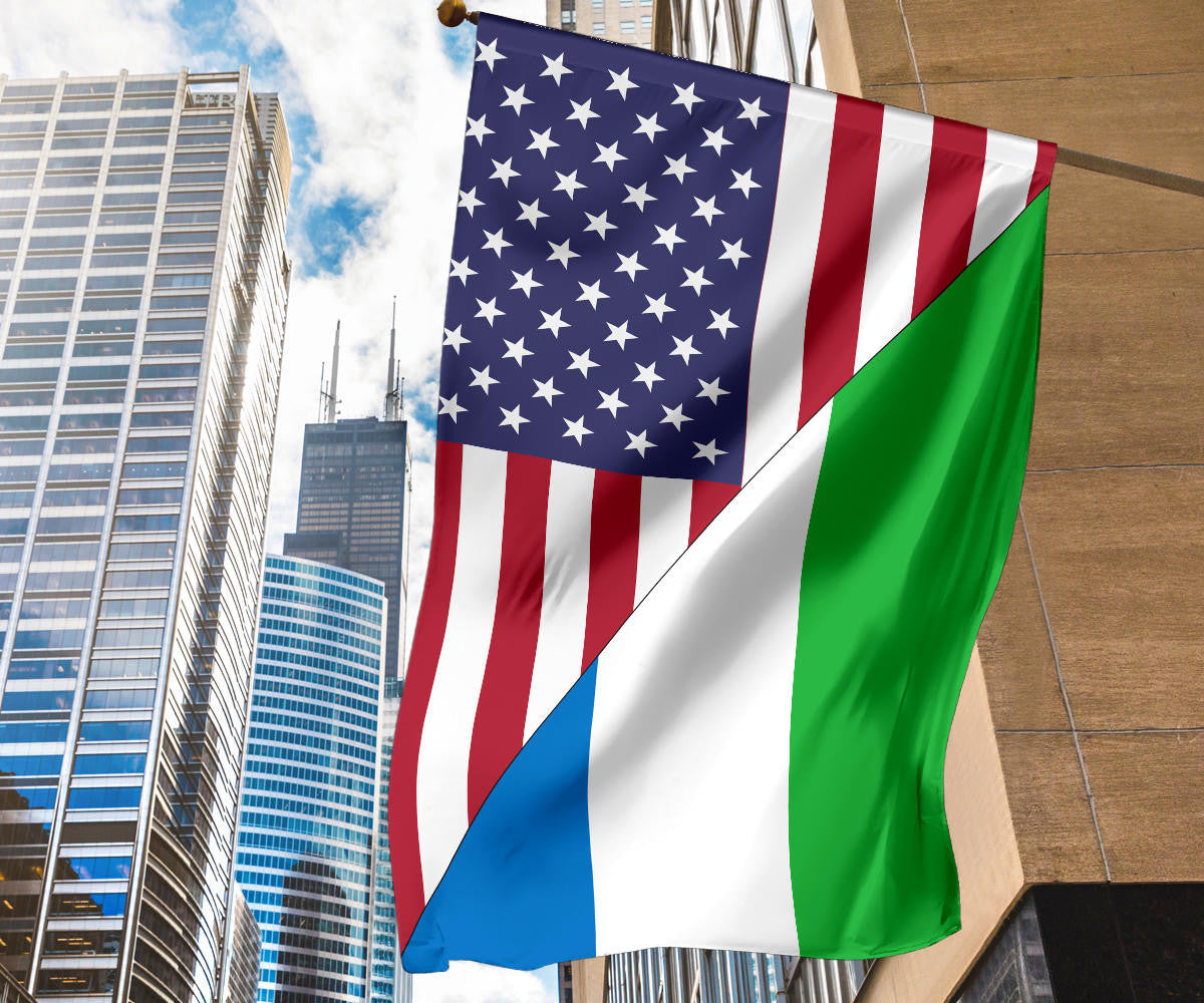 US Flag with Sierra Leone Flag RLT7 - Wonder Print Shop