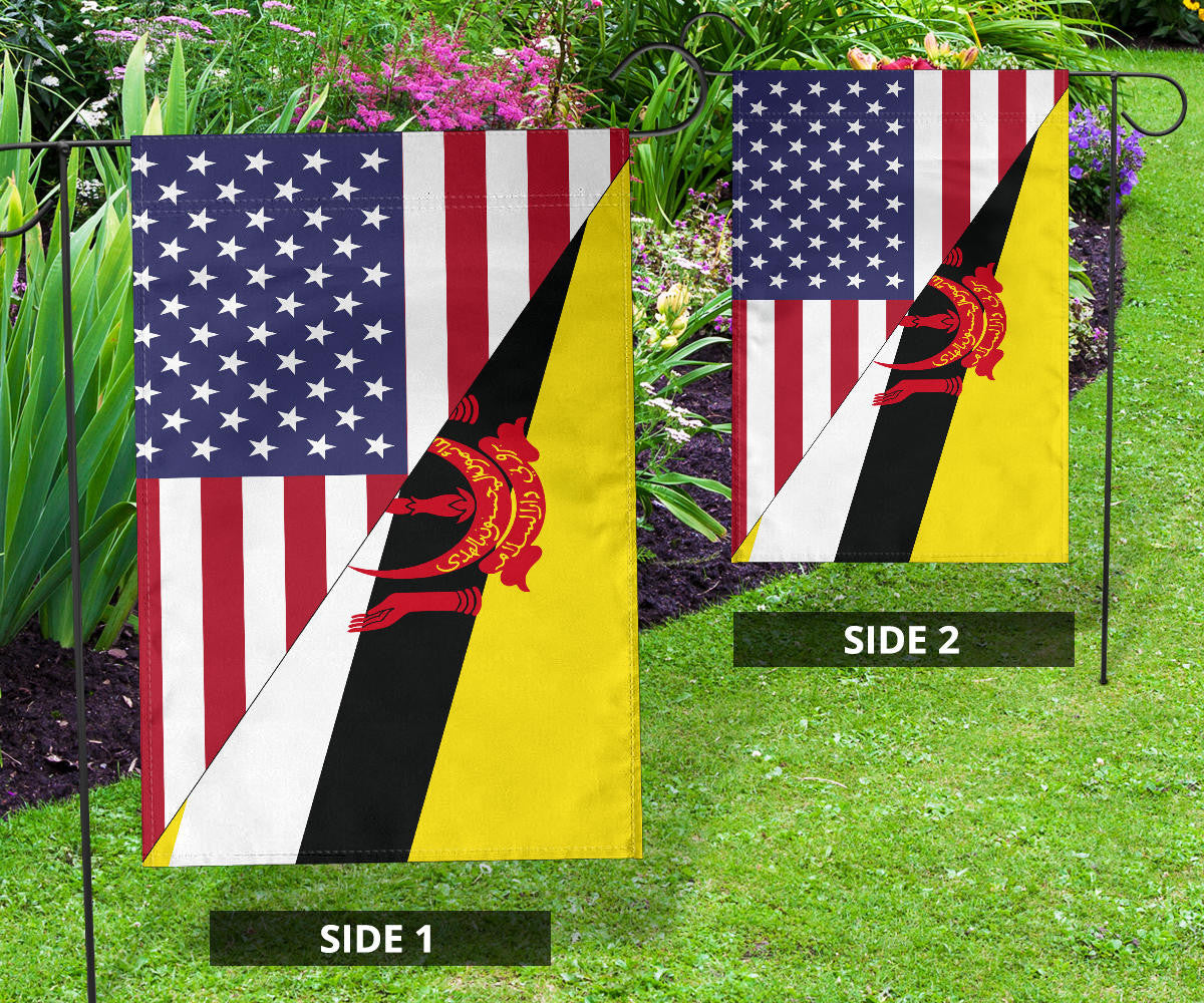 US Flag with Brunei Flag RLT7 - Wonder Print Shop