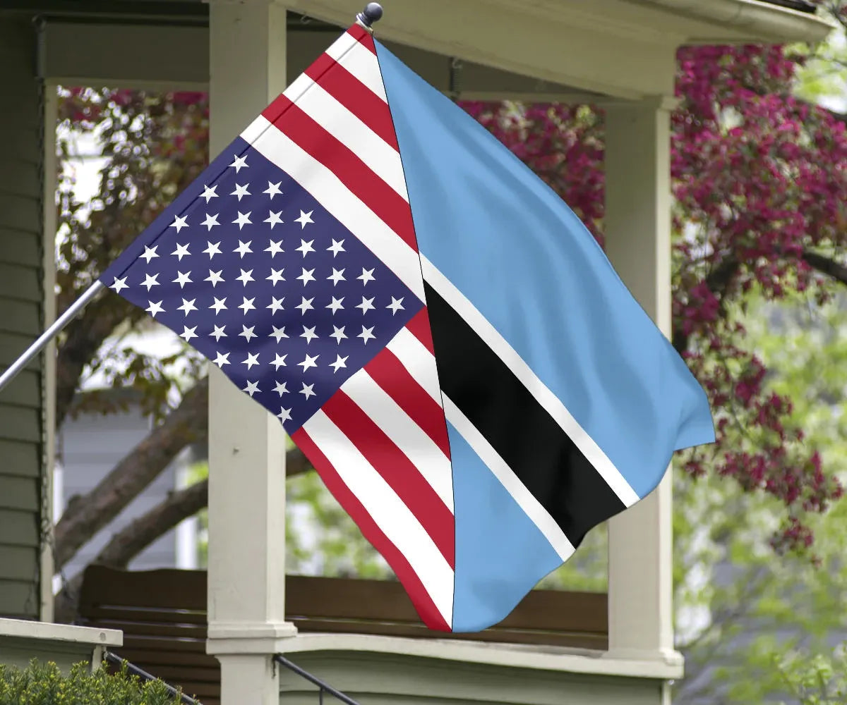 US Flag with Botswana Flag RLT6 - Wonder Print Shop