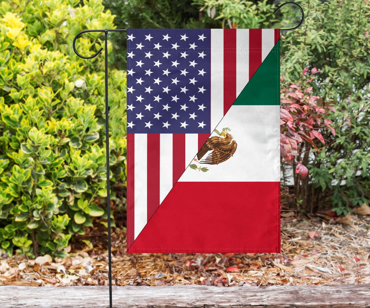 Us Flag With Mexico Flag RLT13 - Wonder Print Shop