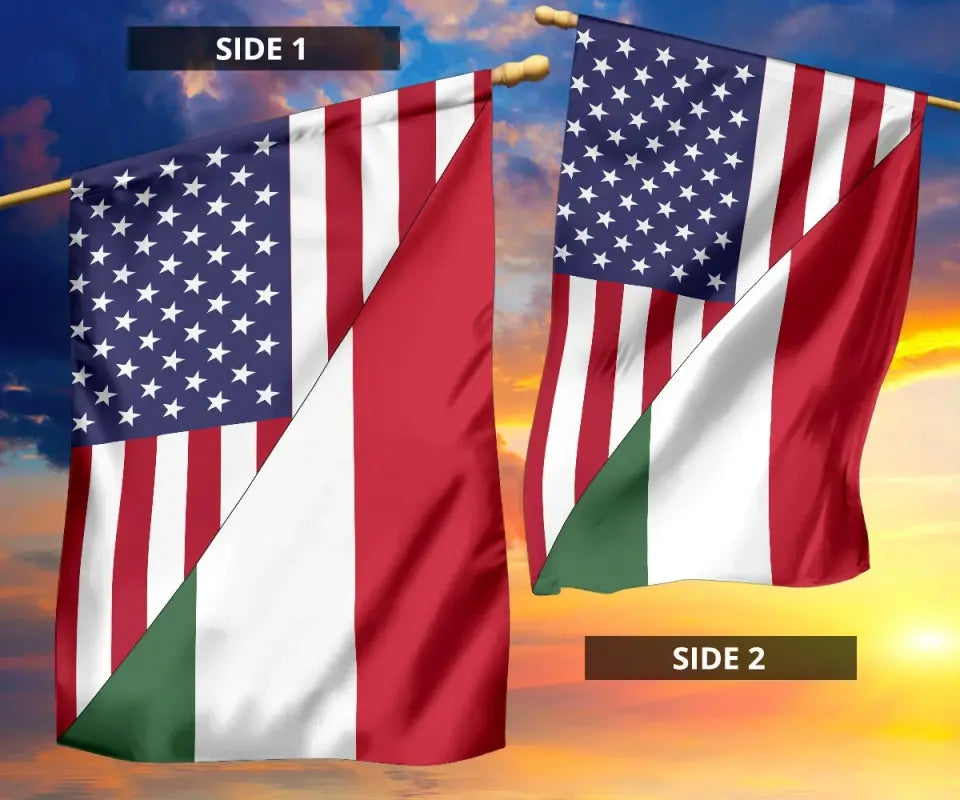 US Flag with Hungary Flag RLT8 - Wonder Print Shop