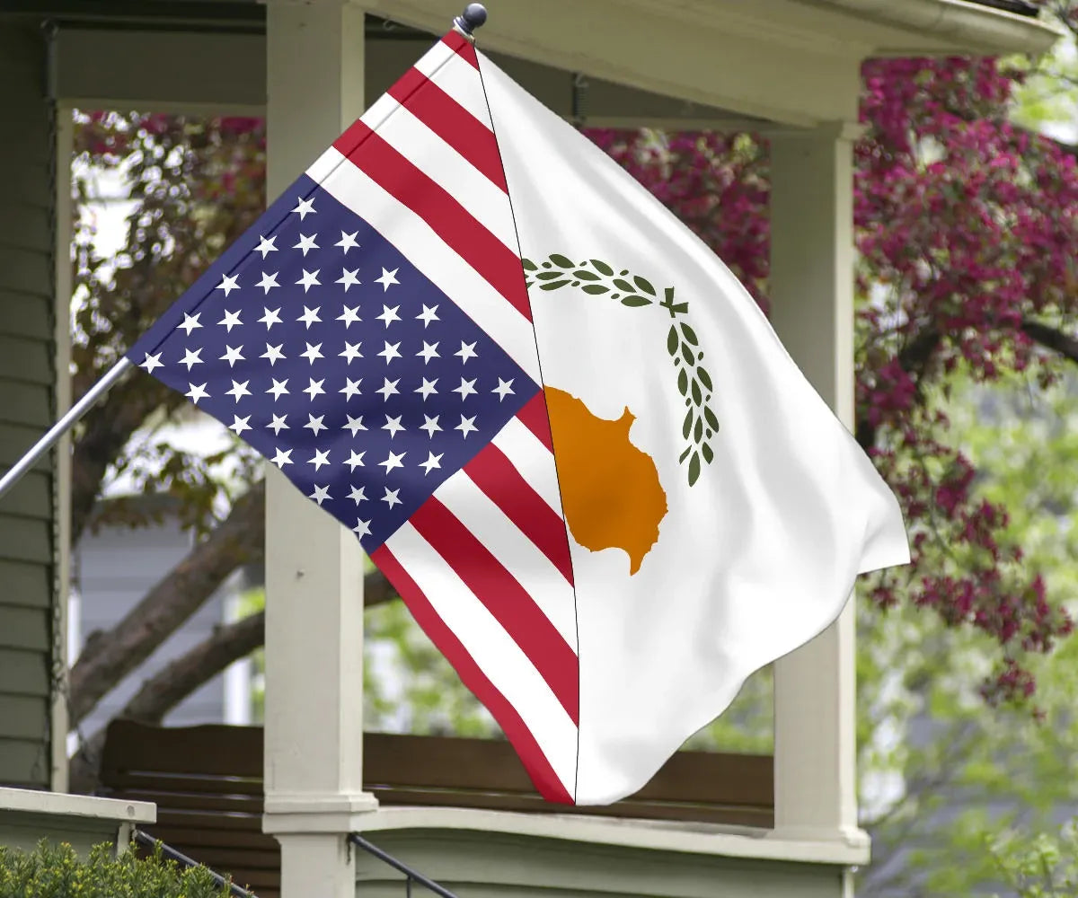 US Flag with Cyprus Flag RLT13 - Wonder Print Shop