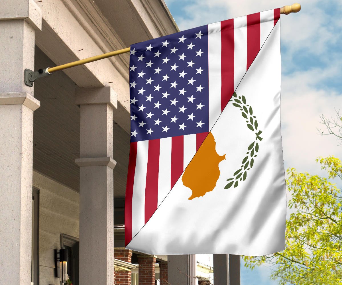 US Flag with Cyprus Flag RLT13 - Wonder Print Shop