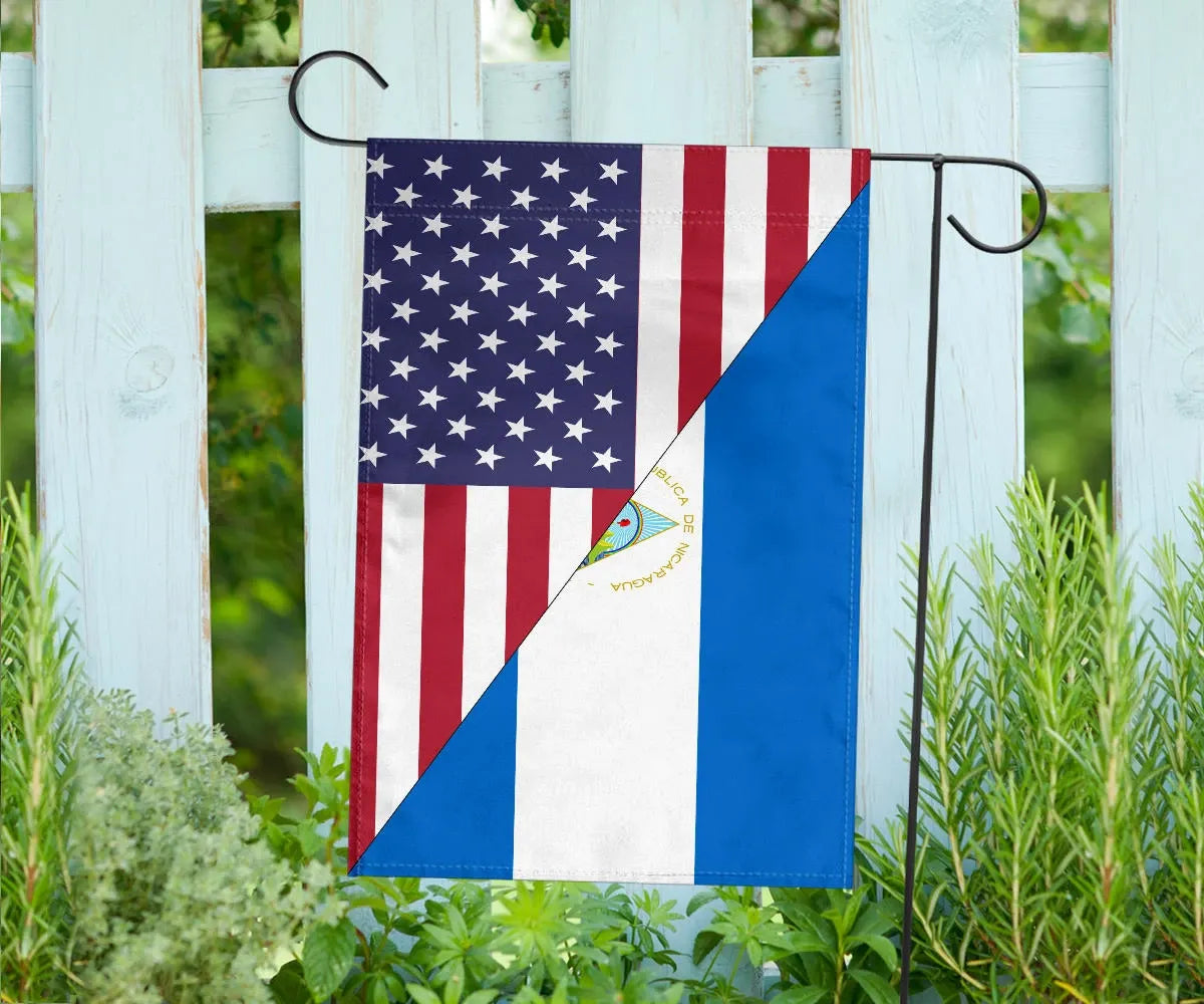 Us Flag With Nicaragua Flag RLT8 - Wonder Print Shop