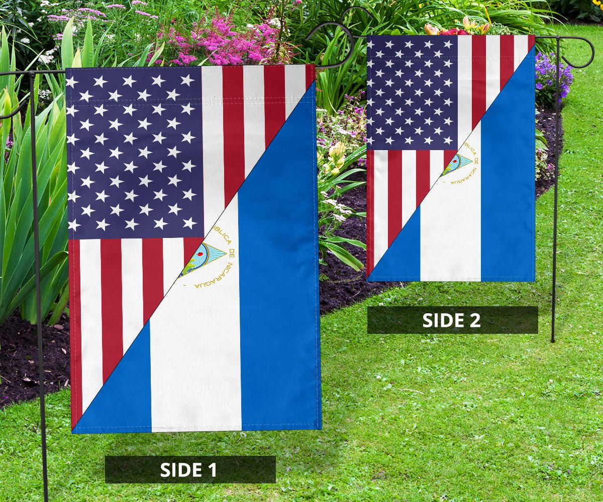Us Flag With Nicaragua Flag RLT8 - Wonder Print Shop