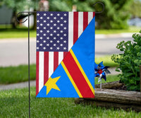 US Flag with DemocraticRepublicOfTheCongo Flag RLT13 - Wonder Print Shop