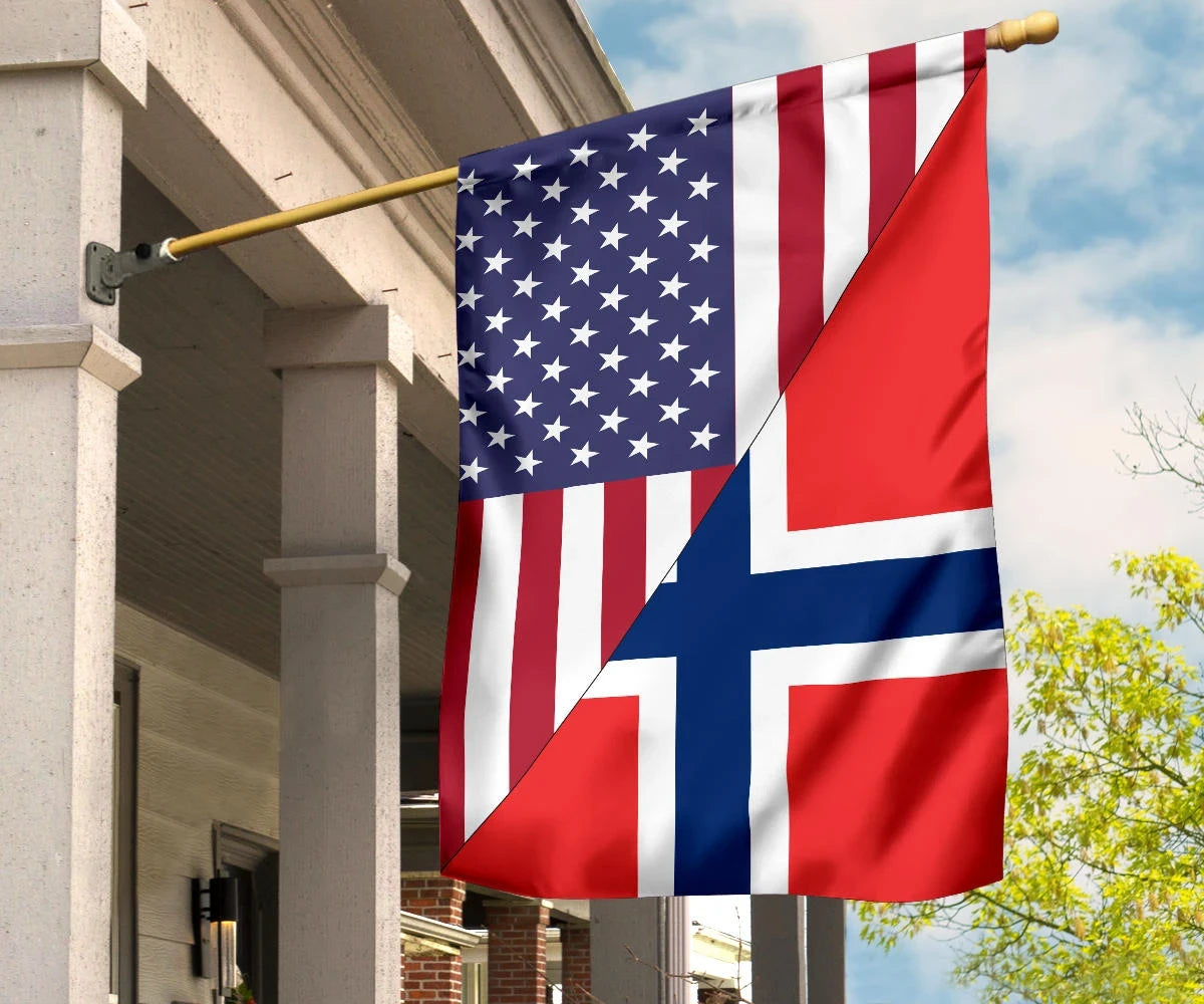 Us Flag With Noway Flag RLT7 - Wonder Print Shop