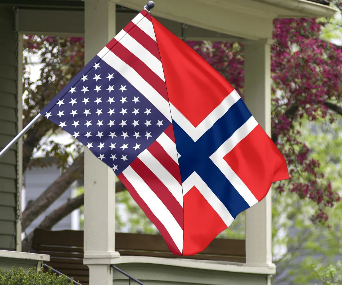 Us Flag With Noway Flag RLT7 - Wonder Print Shop