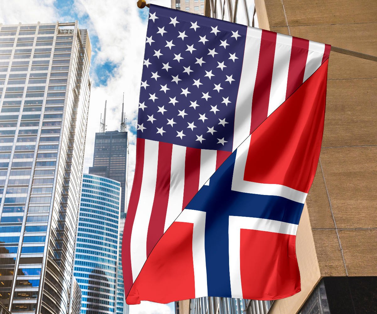 Us Flag With Noway Flag RLT7 - Wonder Print Shop