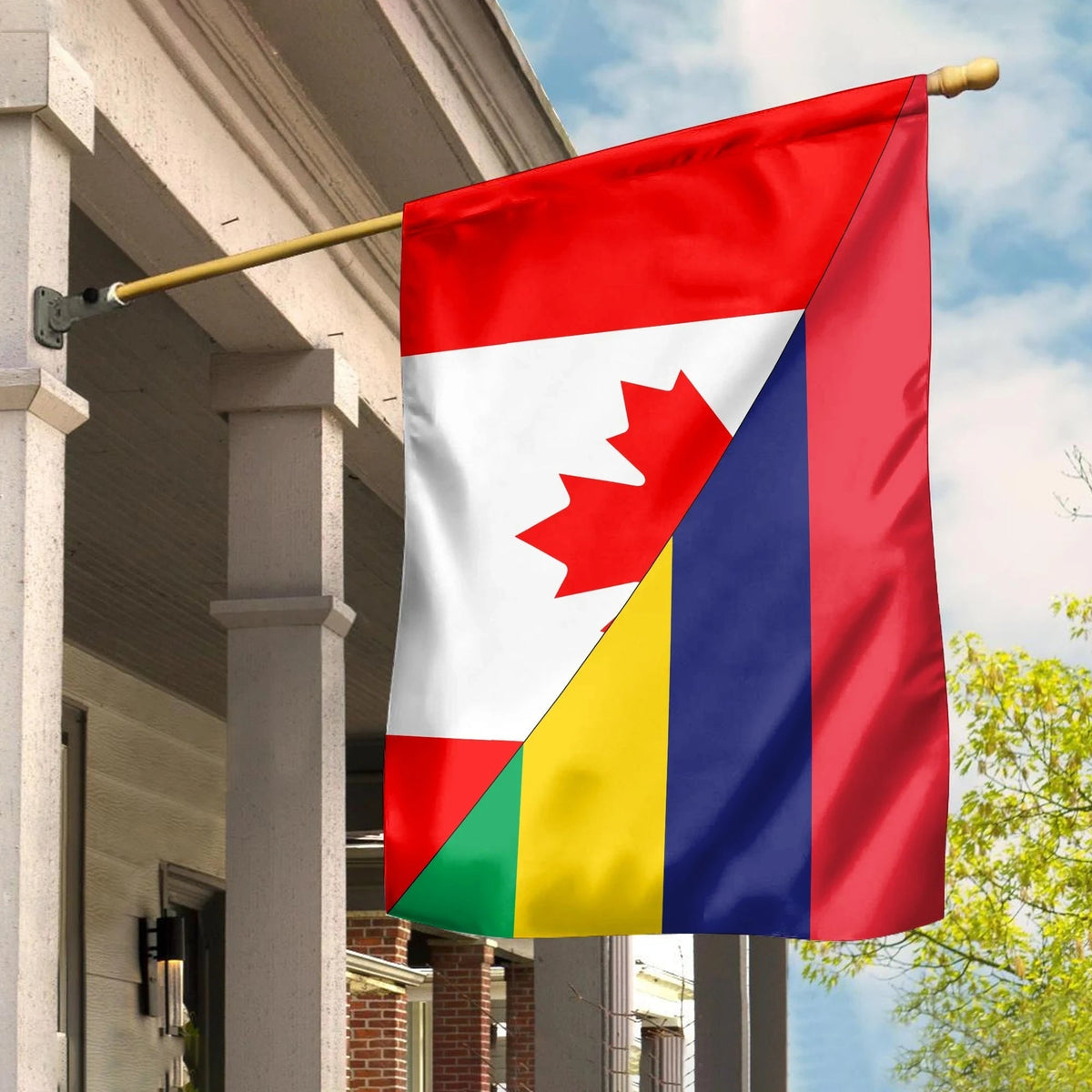 Canada Flag With Mauritius Flag RLT13 - Wonder Print Shop