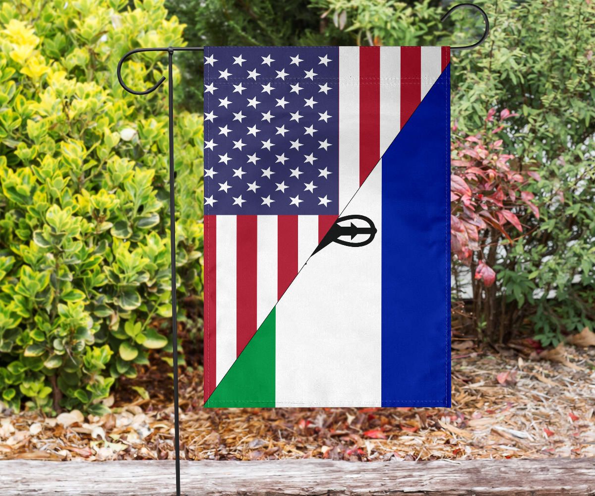 US Flag with Lesotho Flag RLT6 - Wonder Print Shop