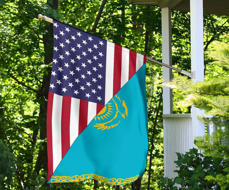 US Flag with Kazakhstan Flag RLT8 - Wonder Print Shop
