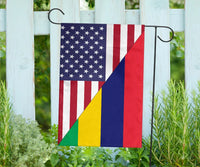 US Flag with Mauritius Flag RLT13 - Wonder Print Shop