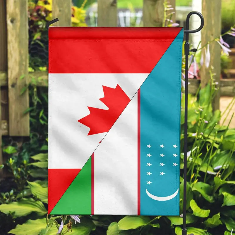 Canada Flag With Uzbekistan Flag RLT12 - Wonder Print Shop