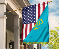 US Flag with Kazakhstan Flag RLT8 - Wonder Print Shop