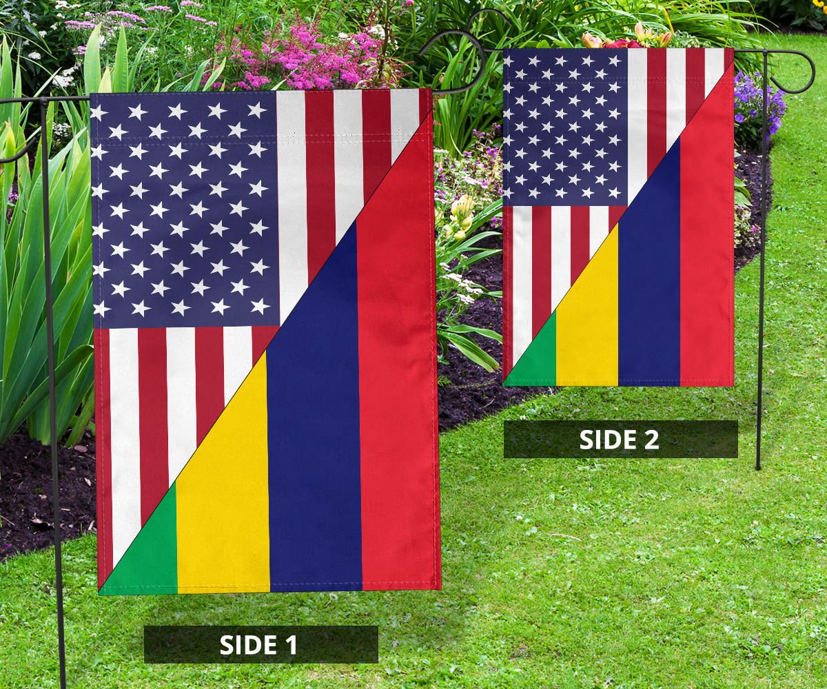 US Flag with Mauritius Flag RLT13 - Wonder Print Shop