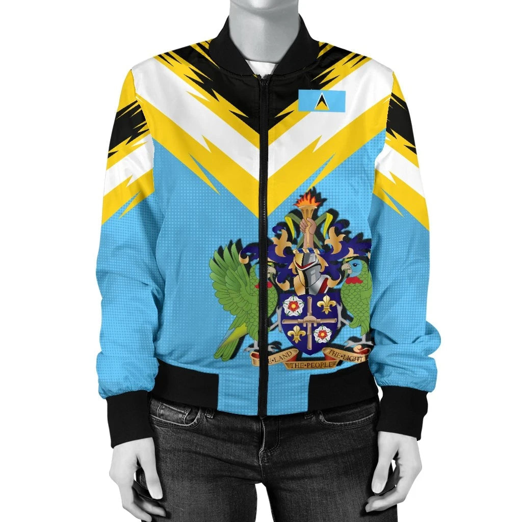 Saint Lucia Women's Bomber Jacket New Release RLT6 - Wonder Print Shop