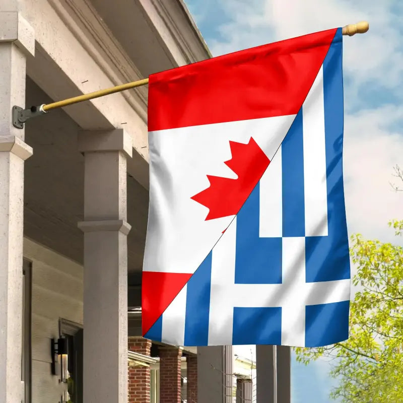 Canada Flag With Greece Flag RLT12 - Wonder Print Shop