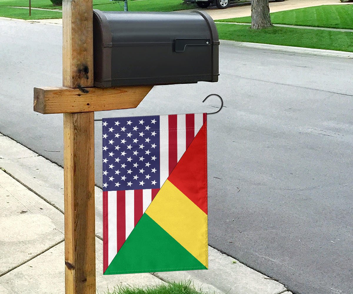 US Flag with RepublicOfTheCongo Flag RLT13 - Wonder Print Shop