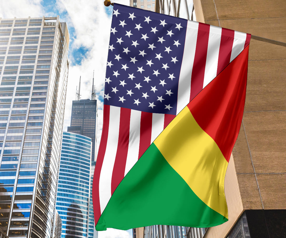 US Flag with RepublicOfTheCongo Flag RLT13 - Wonder Print Shop