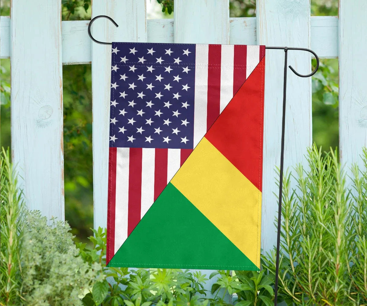 US Flag with RepublicOfTheCongo Flag RLT13 - Wonder Print Shop