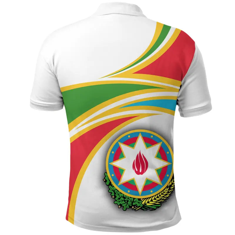 Azerbaijan (White) N Flag Polo Shirt RLT8 - Wonder Print Shop