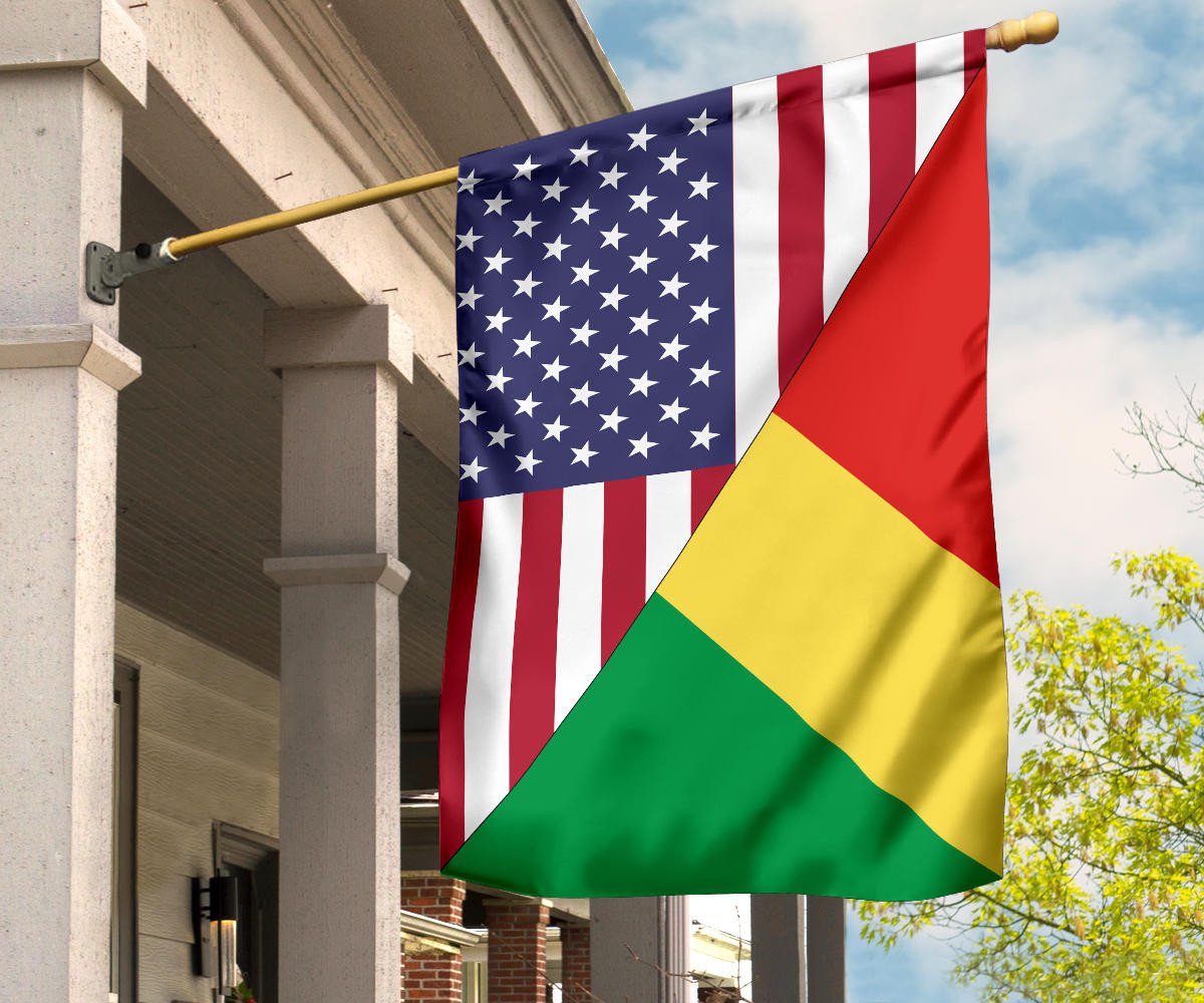 US Flag with RepublicOfTheCongo Flag RLT13 - Wonder Print Shop