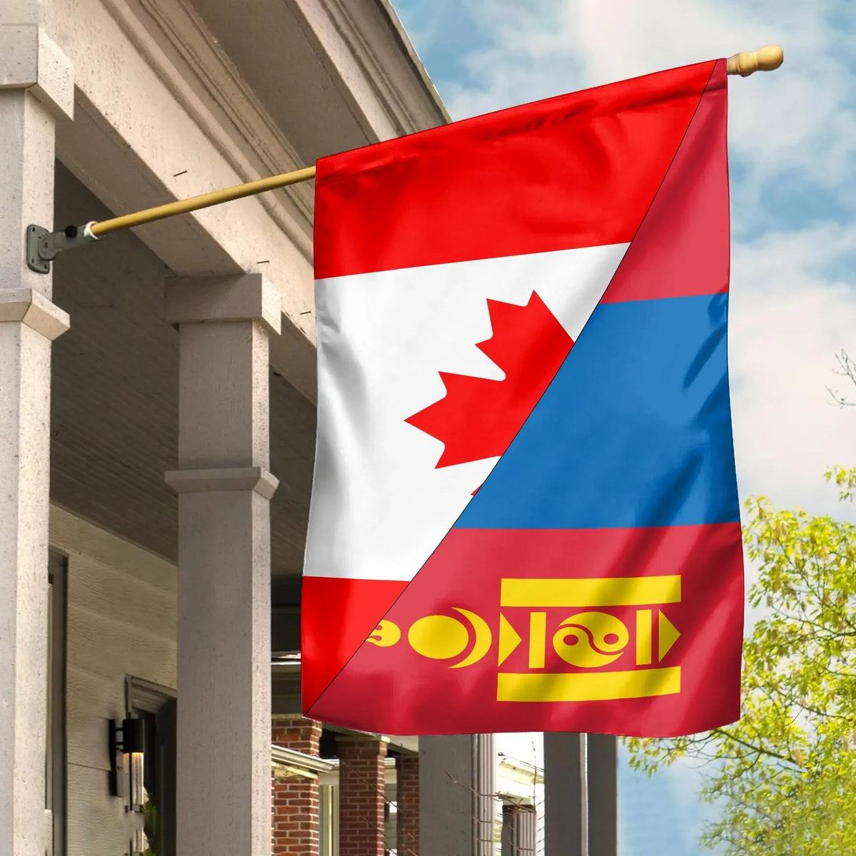 Canada Flag With Mongolia Flag RLT13 - Wonder Print Shop