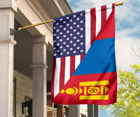 US Flag with Mongolia Flag RLT13 - Wonder Print Shop