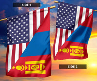 US Flag with Mongolia Flag RLT13 - Wonder Print Shop