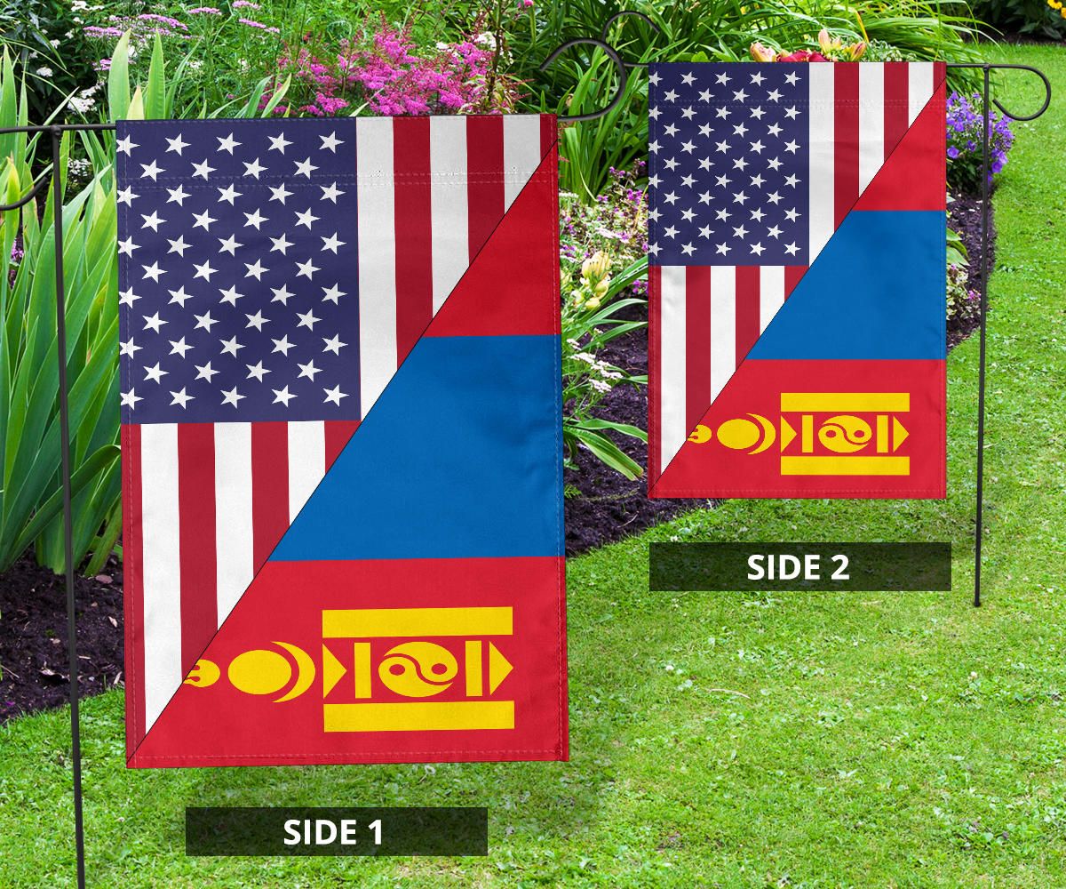 US Flag with Mongolia Flag RLT13 - Wonder Print Shop