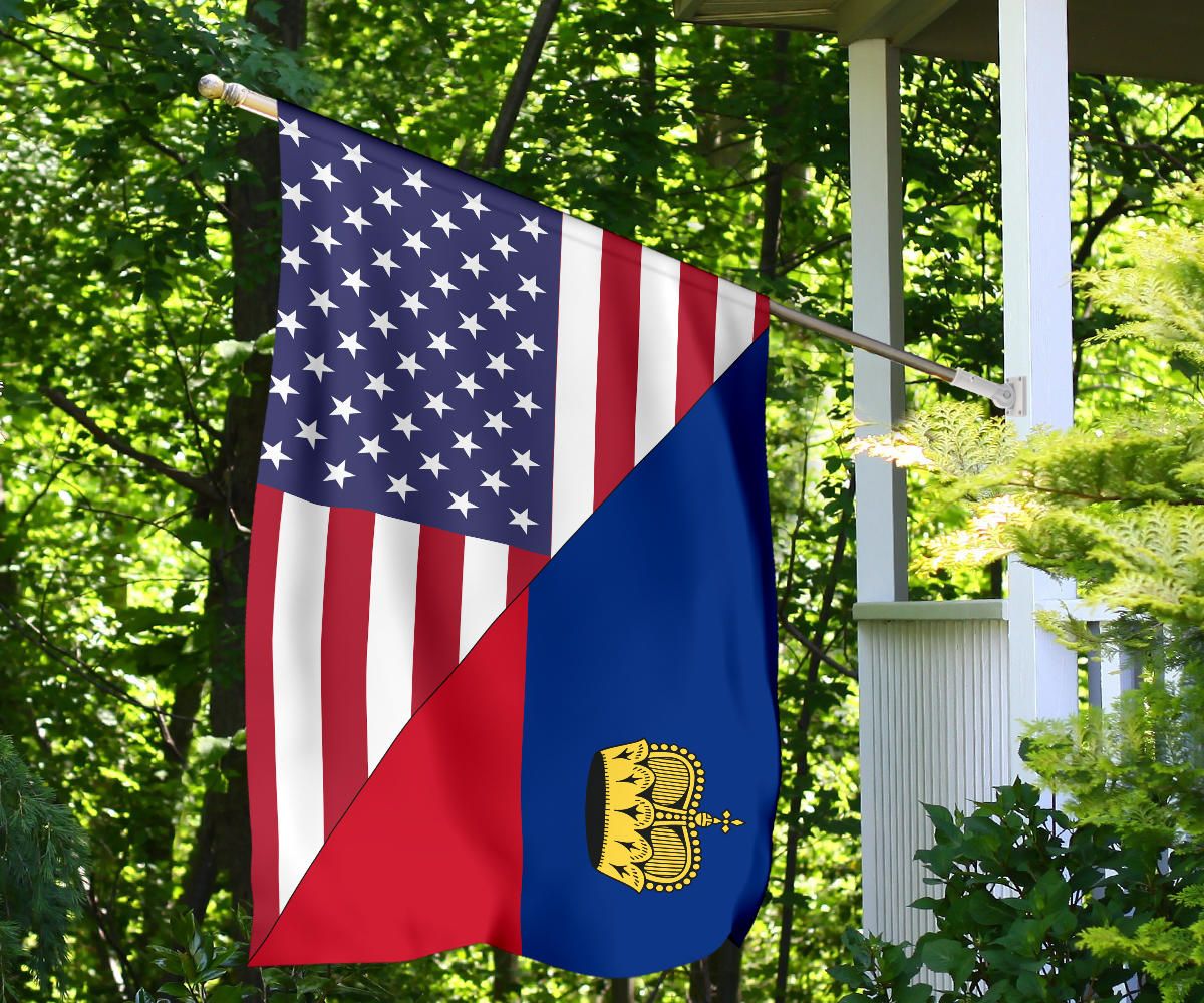 US Flag with Liechtenstein Flag RLT6 - Wonder Print Shop