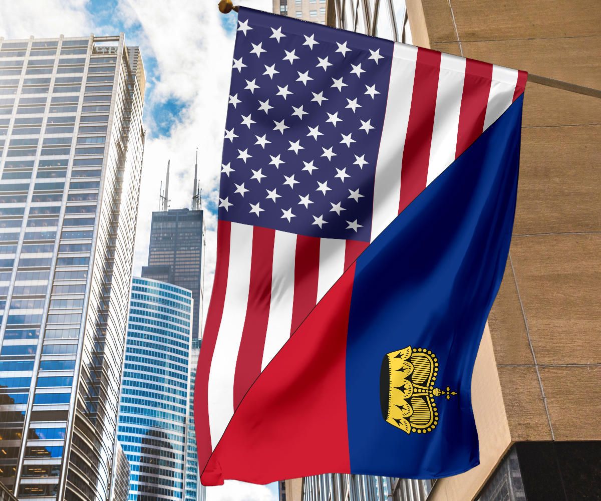 US Flag with Liechtenstein Flag RLT6 - Wonder Print Shop