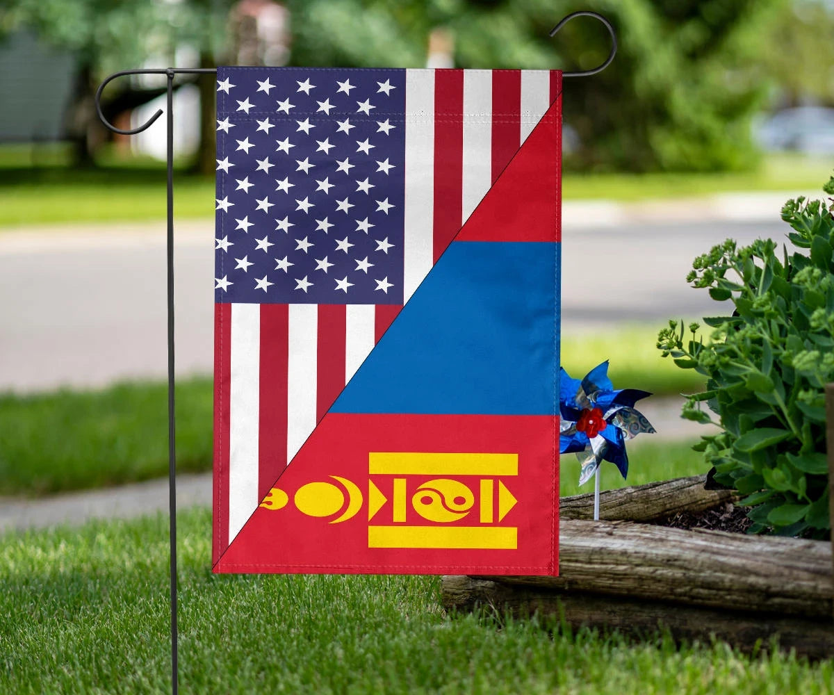 US Flag with Mongolia Flag RLT13 - Wonder Print Shop