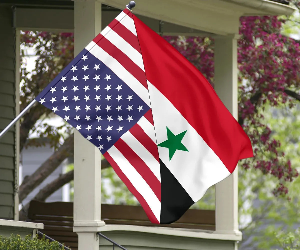 US Flag with Syria Flag RLT6 - Wonder Print Shop