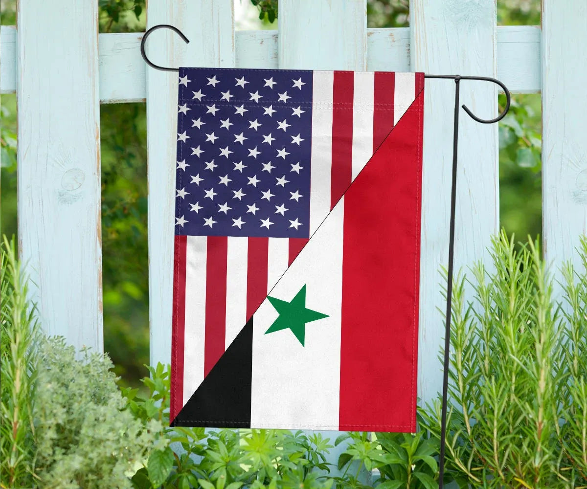 US Flag with Syria Flag RLT6 - Wonder Print Shop