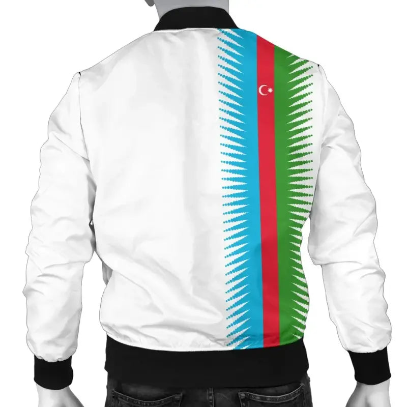 Azerbaijan Bomber Jacket United Flag (White) RLT8 - Wonder Print Shop