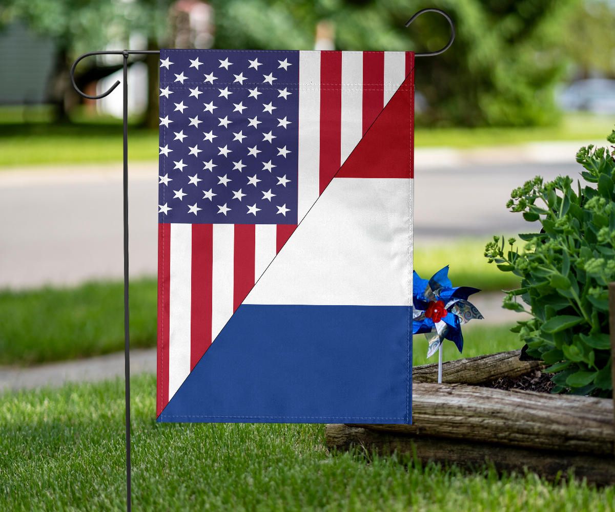 Us Flag With Netherlands Flag RLT7 - Wonder Print Shop