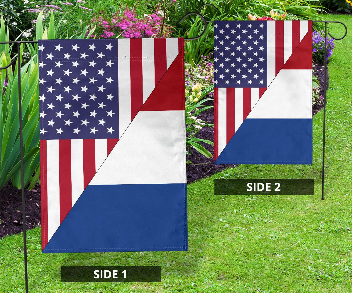 Us Flag With Netherlands Flag RLT7 - Wonder Print Shop