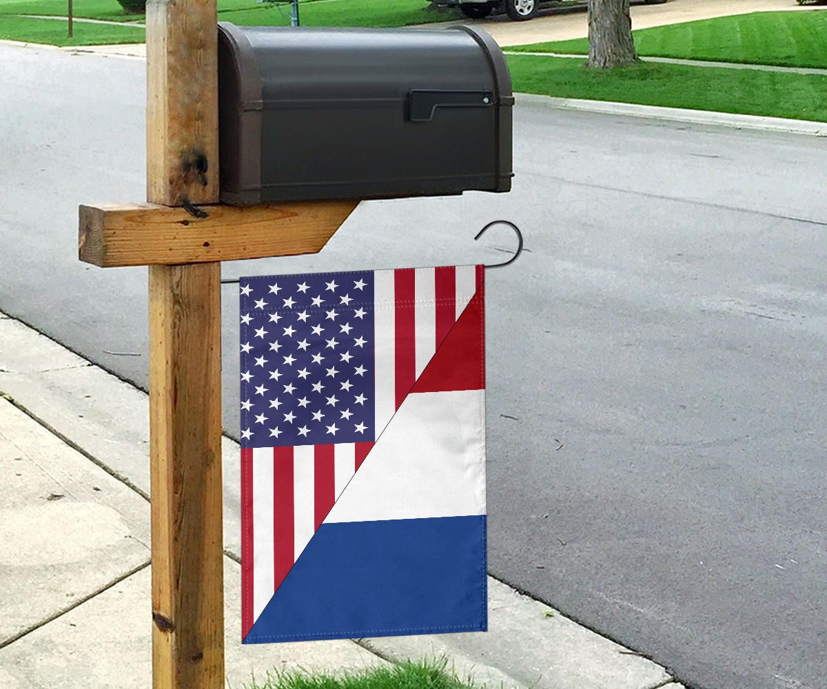 Us Flag With Netherlands Flag RLT7 - Wonder Print Shop