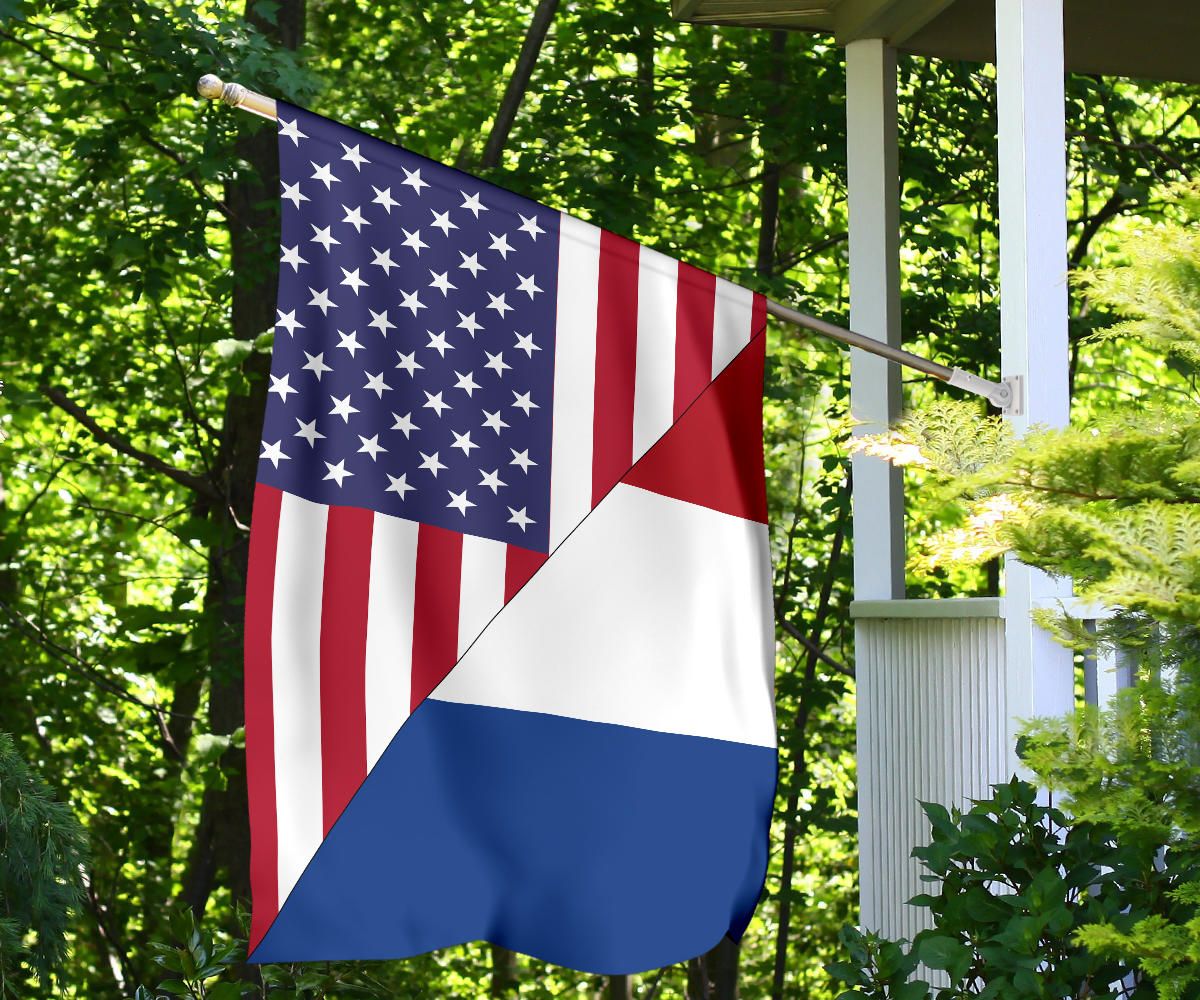 Us Flag With Netherlands Flag RLT7 - Wonder Print Shop