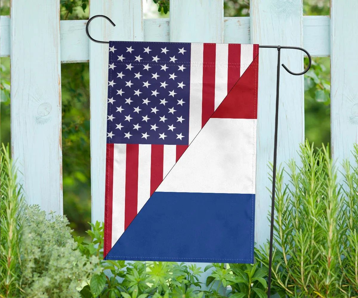 Us Flag With Netherlands Flag RLT7 - Wonder Print Shop