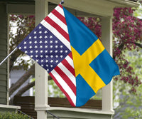 Us Flag With Sweden Flag RLT7 - Wonder Print Shop