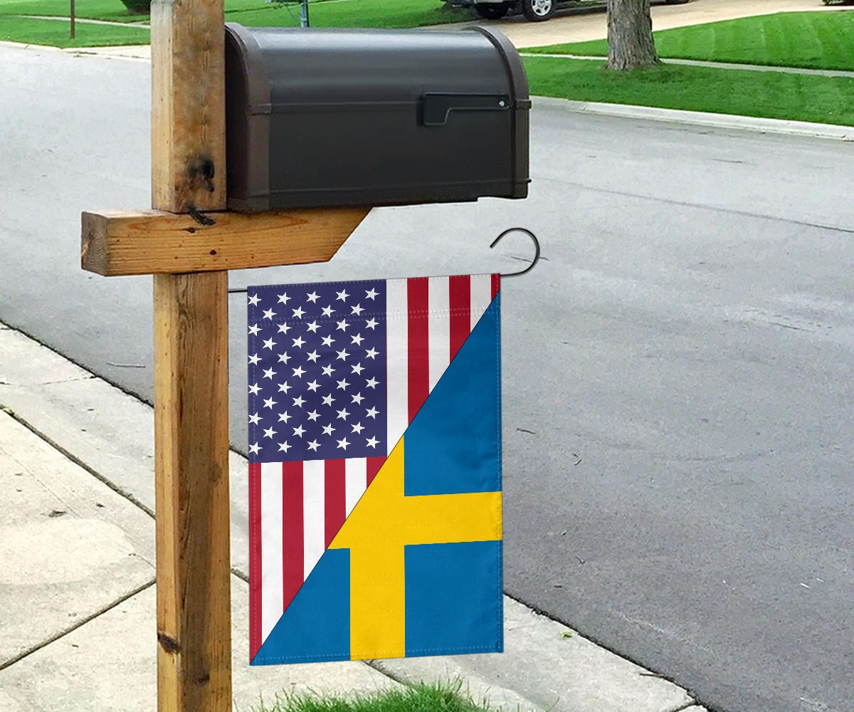 Us Flag With Sweden Flag RLT7 - Wonder Print Shop