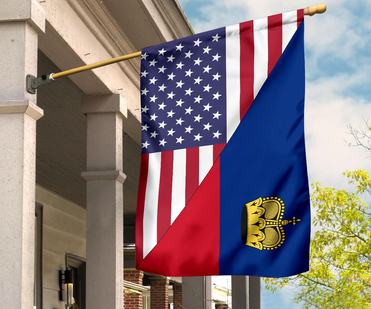 US Flag with Liechtenstein Flag RLT6 - Wonder Print Shop