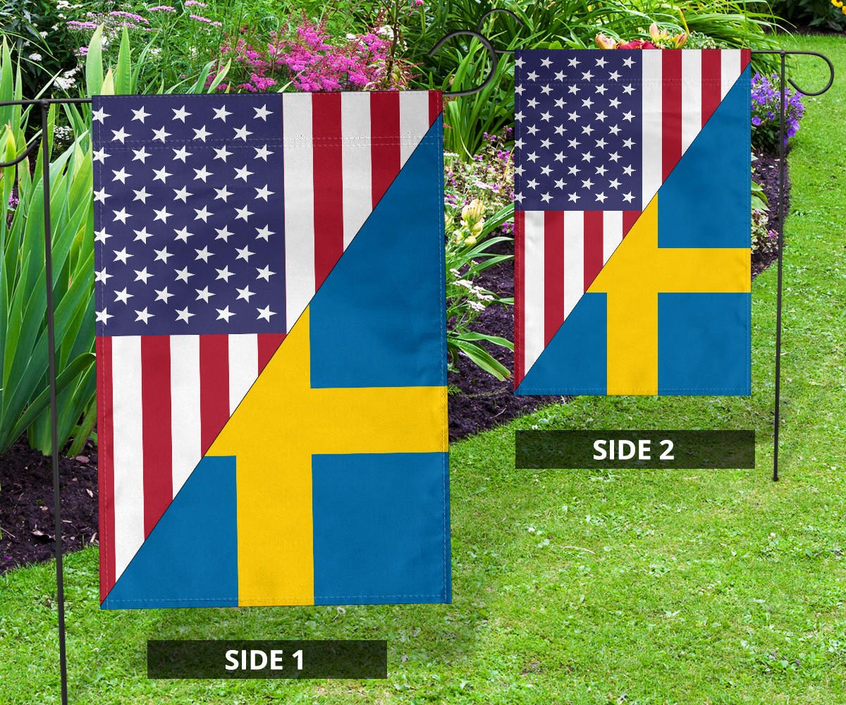 Us Flag With Sweden Flag RLT7 - Wonder Print Shop