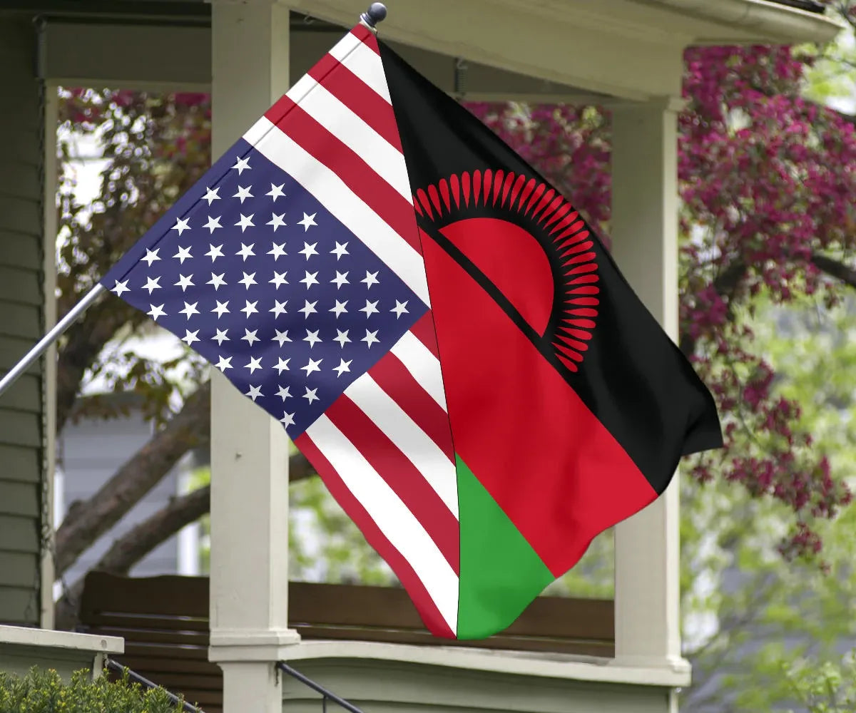 US Flag with Malawi Flag RLT6 - Wonder Print Shop